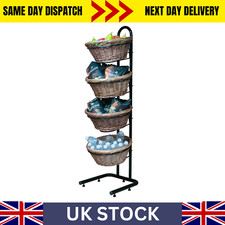 4 Tier Wicker Basket Stand