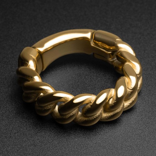 Cuban link hoop - gold, pvd