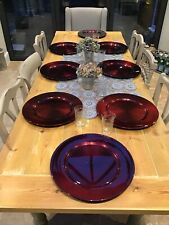 Set Of 8 Burgundy Charger Plates