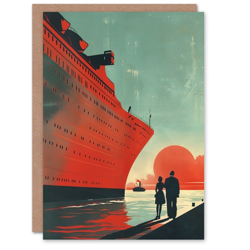 Greeting card cruise ship - greeting,