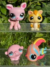Vintage Littlest Pet Shop Figure Toys Deer #1819 Sugar Glider #990 Hamster #894