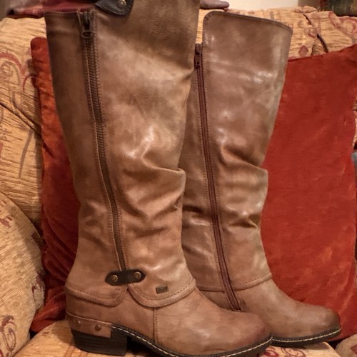 Rieker brown leather boots - leather,