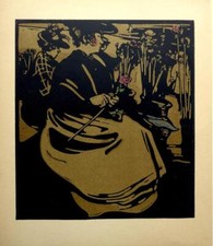 FLOWER GIRL  BY WILLIAM NICHOLSON LONDON TYPES ORIGINAL LITHOGRAPH c1898