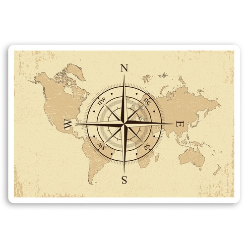 10cm vintage world map - world,