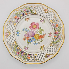 Schumann Arzberg Tradition Bone China Floral Reticulated Plate Bavaria Germany