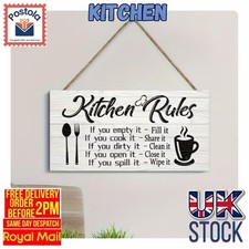 Kitchen Rules Wooden Hanging