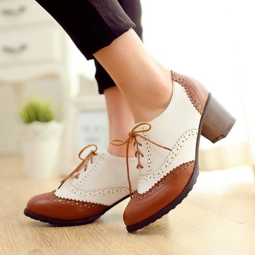 Womens block mid heels oxfords - womens,