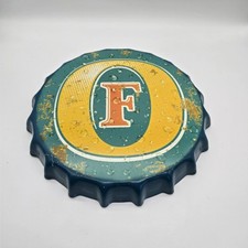SALE 30cm Fosters Lager  Vintage Retro Wall Display Sign Metal Bottle Top Bar