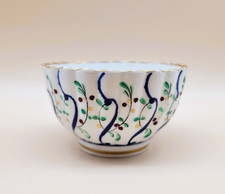Antique English Worcester Porcelain Large Tea Bowl Crescent Mark 18th Century