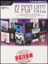 12 Pop Hits Trombone Playalong Music Book/Audio plus Key Signature Bookmark