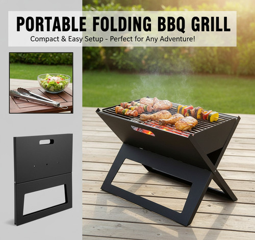 Folding bbq charcoal barbecue - bbq,