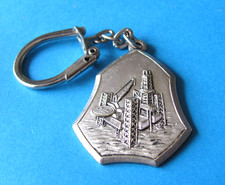 1965 Vintage ESSO Oil / Gas Company RIG Keyring. Esso Metal. Neptune Energy. VGC