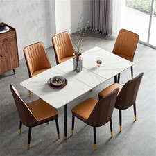 130-180cm Extendable Kitchen Dining Table Chair Set 4-12 People for Home Family