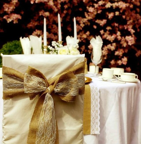 Vintage wedding hessian and - wedding,