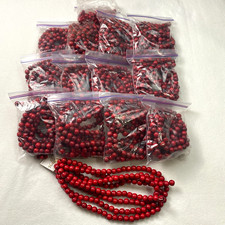 VTG 113' Red Wood Beads