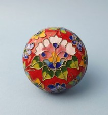Brass Enamel Vintage Trinket Pill Box