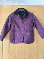 Girls age 4/5 purple Barbour coat jacket autumn winter clothing Christmas gifts
