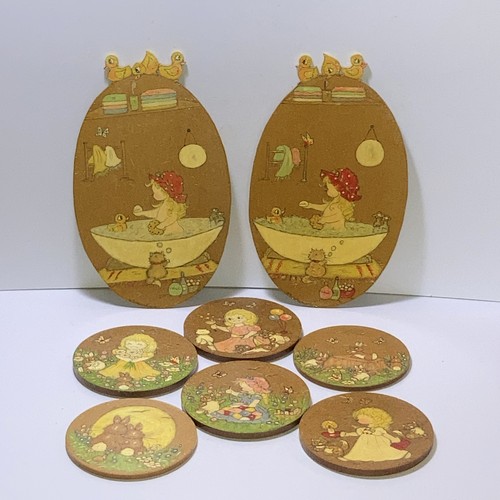 Vtg children hand - hand, painted