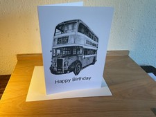 Daimler Bus Birthday Card. Personalise for any occasion.
