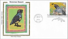 Gambel's Quail Sonoran Desert Cactus Bird Fauna USA Colorano Silk FDC 1999
