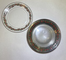 Set of 12 Arcoroc Green Holly