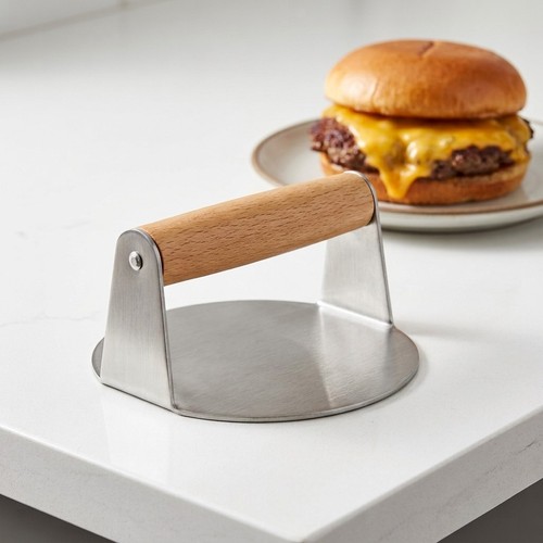 Stainless steel smash burger - steel,