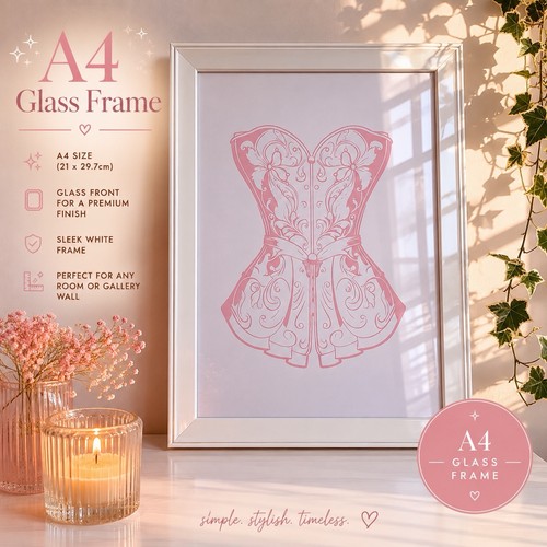 Pink corset print glass - pink,