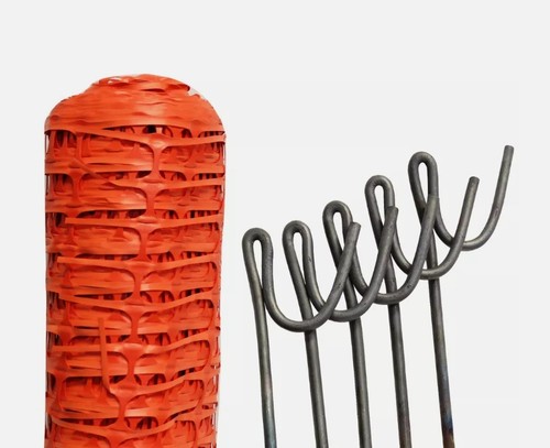 Orange plastic safety barrier - orange,