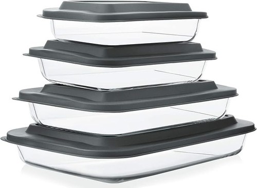 Rectangular glass bakeware set - glass,