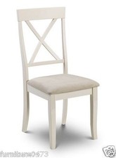 Ivory / Suede Dining Chairs W45cm x D52cm x H96cm (Price for 2 Chairs) DEVON
