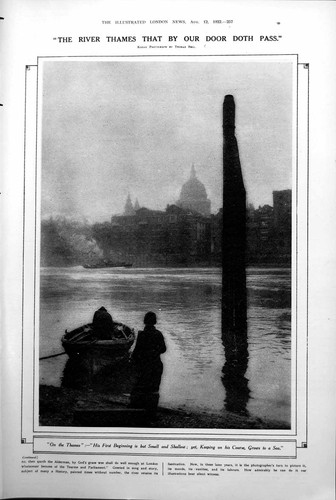 Antique old print river thames - old,