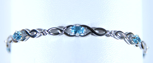 925 bracelet oval blue topaz - oval,