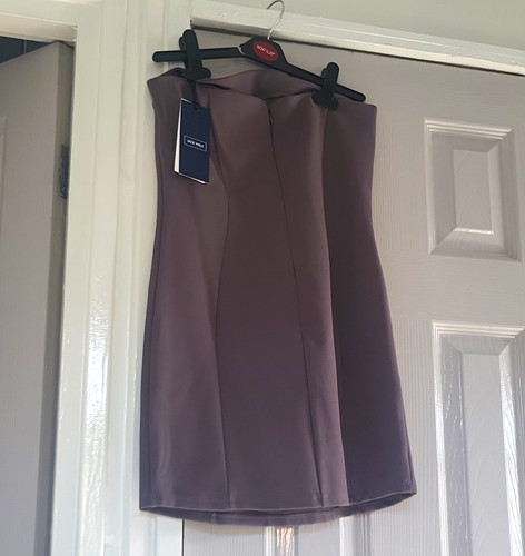 Grey boob tube mini - tube, dress
