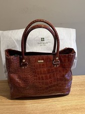 Kate Spade Brown Croc Effect Double Handled Leather Zip Tote Bag with Dust Bag