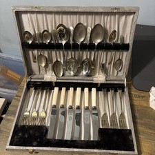 Vintage Silver Plate EPNS finish 6 person serving cutlery set 24 piece 
