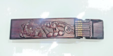 Vintage Chinese Wooden Chopsticks  in Carved Wooden Dragon Box  (x 16)