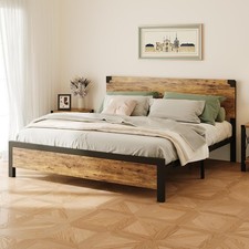 New Super King Bed Frame Strong Metal Iron Bed Frame Bedroom Furniture BLACK