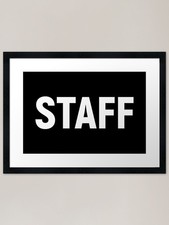 Staff (White Text) Framed Art