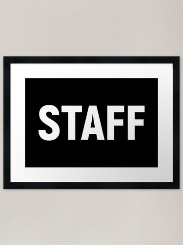 Staff framed art - staff, (white