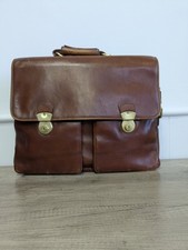 Vintage Real Leather Satchel By Hidesign - Briefcase  No Shoulder Strap
