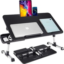 Foldable Laptop Stand for Desk - For Auction- with Storage Drawer Black 1 PC