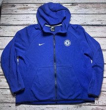 NIKE TECH FLEECE Full Zip HOODIE Jacket CHELSEA FOOTBALL CLUB FC Blue Size XL