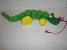Child wooden pull crocodile - child's,