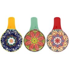 CERAMIC TUSCANY COLOURFUL TEA BAG SPOON REST HOLDER