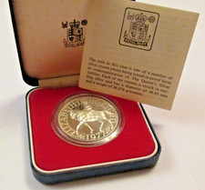 1977 Proof One Crown Silver Jubilee Sterling Silver Boxed COA QEII Royal Mint #