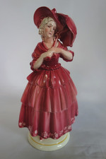 Vintage Katzhutte China Figure Of Lady Holding Umbrella – 20cm High – a/f