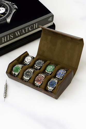 Leather luxury watch box - leather,