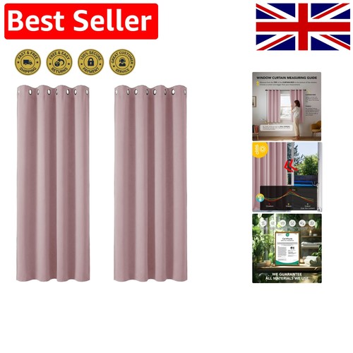 Pink curtains thermal - pink,