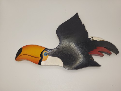 Jungle toucan wooden plaque - wooden,