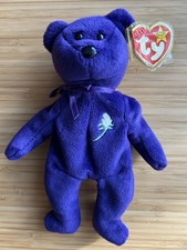 Vintage Princess Diana TY Beanie Baby Bear 1997 PE Pellets Indonesia No Space 
